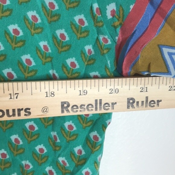 Tolani Nisha Tunic silk Green ladies tunic blouse top size medium - Picture 10 of 13